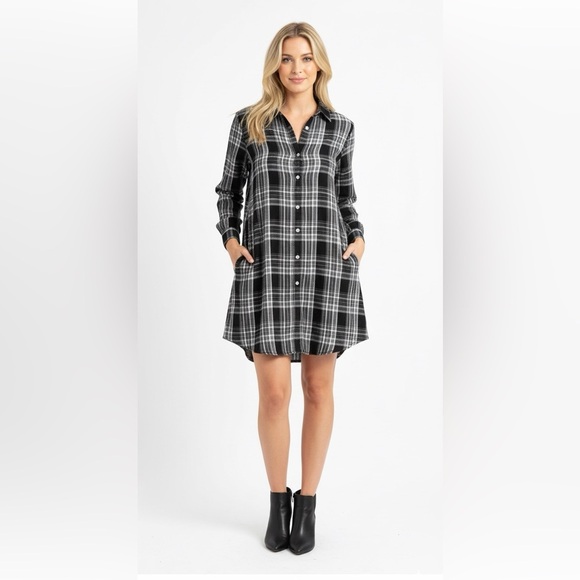 Lou & Grey by Loft Plaid Black and White Women's Dress size small - Picture 8 of 8